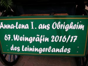 Schild für Lena´s Kutsche